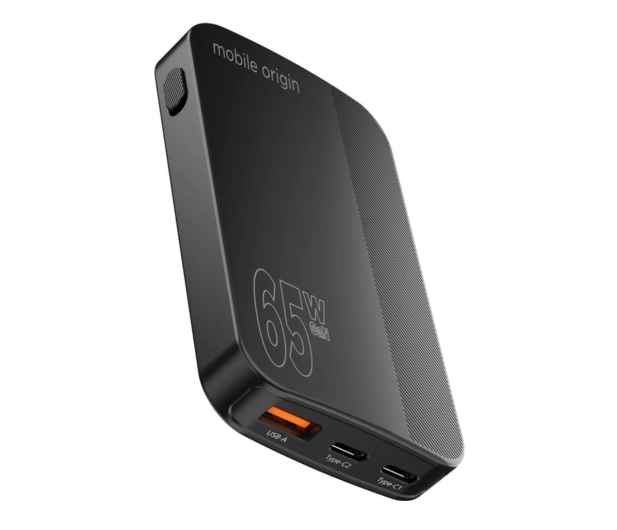 Mobile Origin 65W GaN III Slim Charger dual USB-C single USB-A black GAN-65W-SLM-BLK - 1275917 - zdjęcie 2
